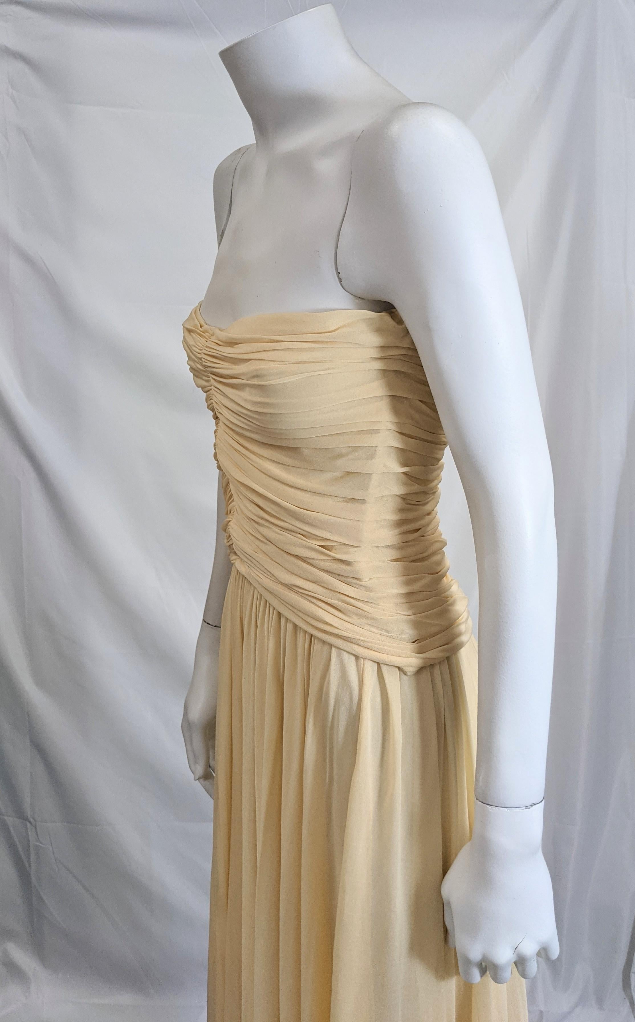 Halston Silk Chiffon Jersey Grecian Goddess Dress In Good Condition For Sale In New York, NY