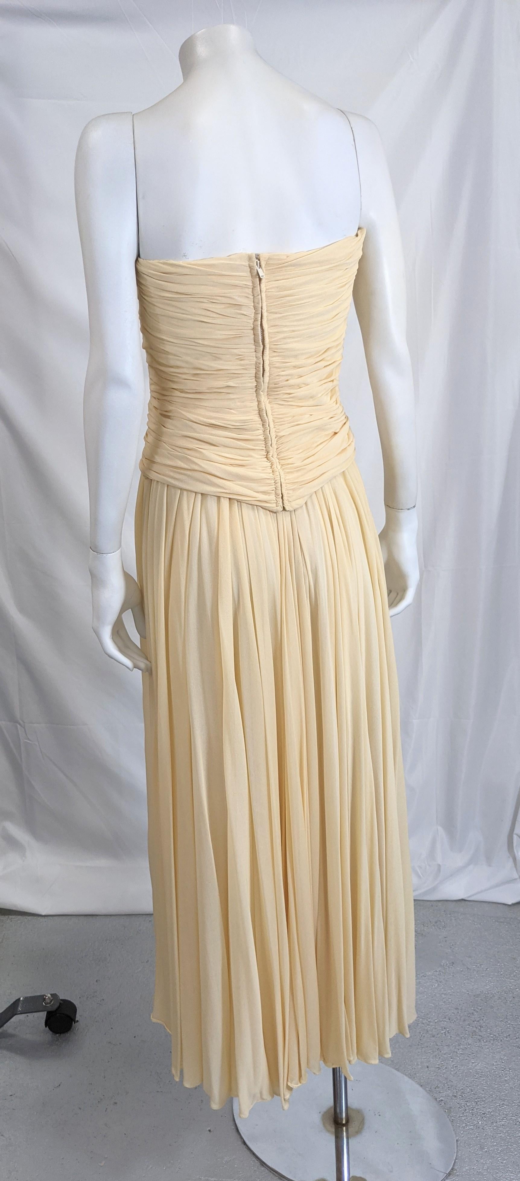 Women's Halston Silk Chiffon Jersey Grecian Goddess Dress For Sale
