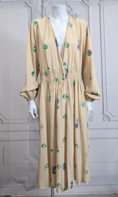 Halston Silk Crepe Faux Wrap Dress