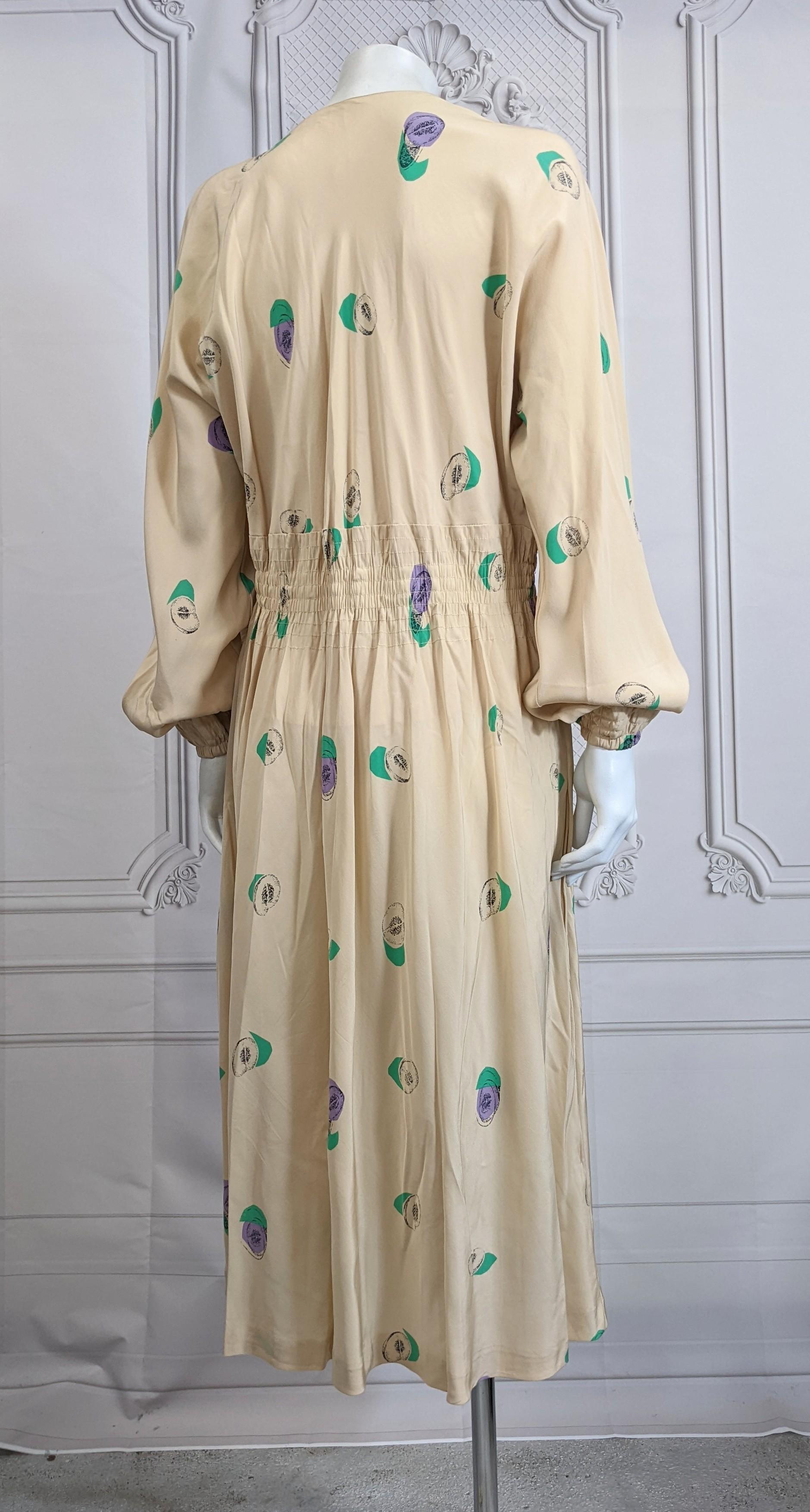 Halston Silk Crepe Faux Wrap Dress In Good Condition For Sale In New York, NY