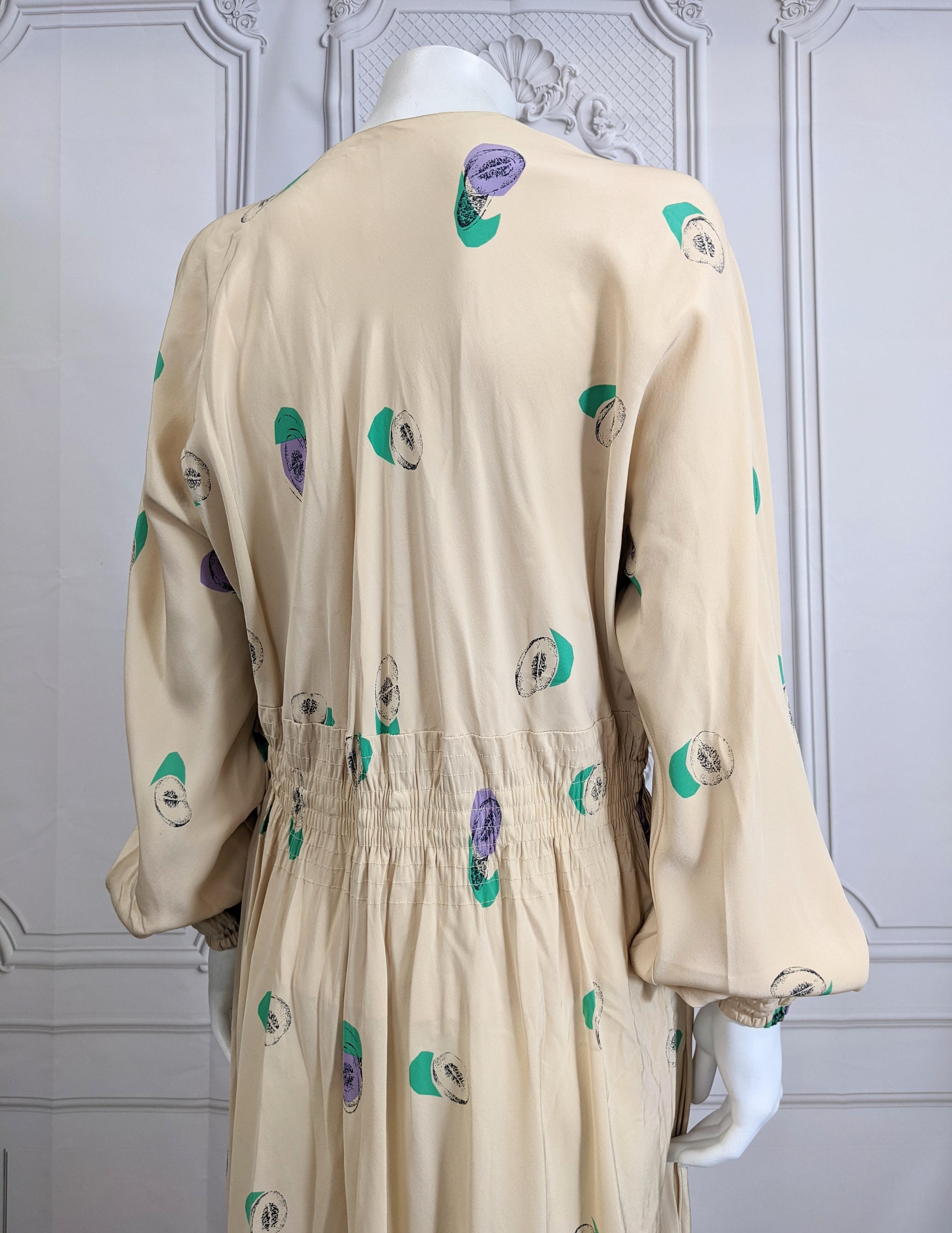 Women's Halston Silk Crepe Faux Wrap Dress For Sale