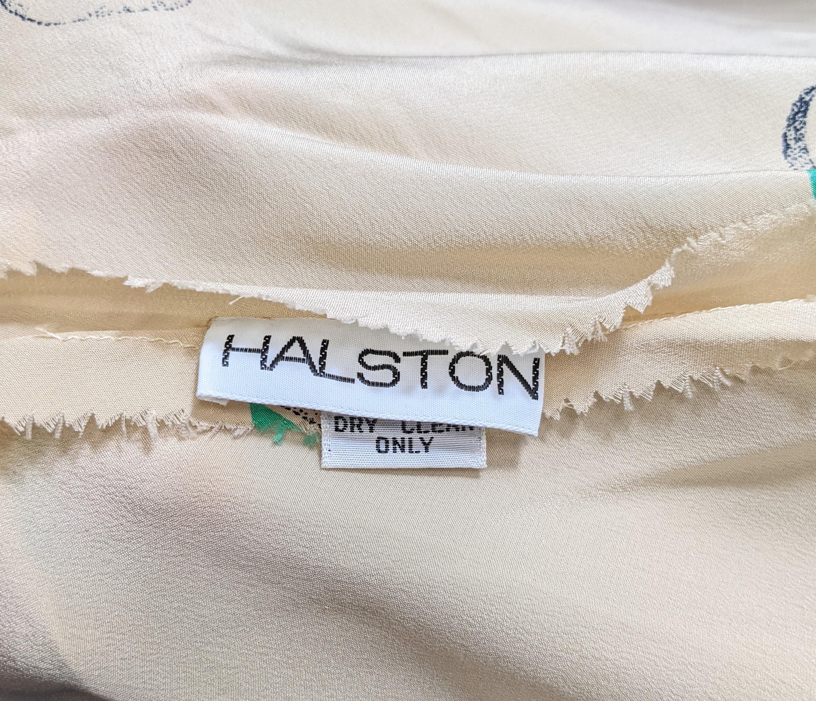 Halston Silk Crepe Faux Wrap Dress For Sale 1
