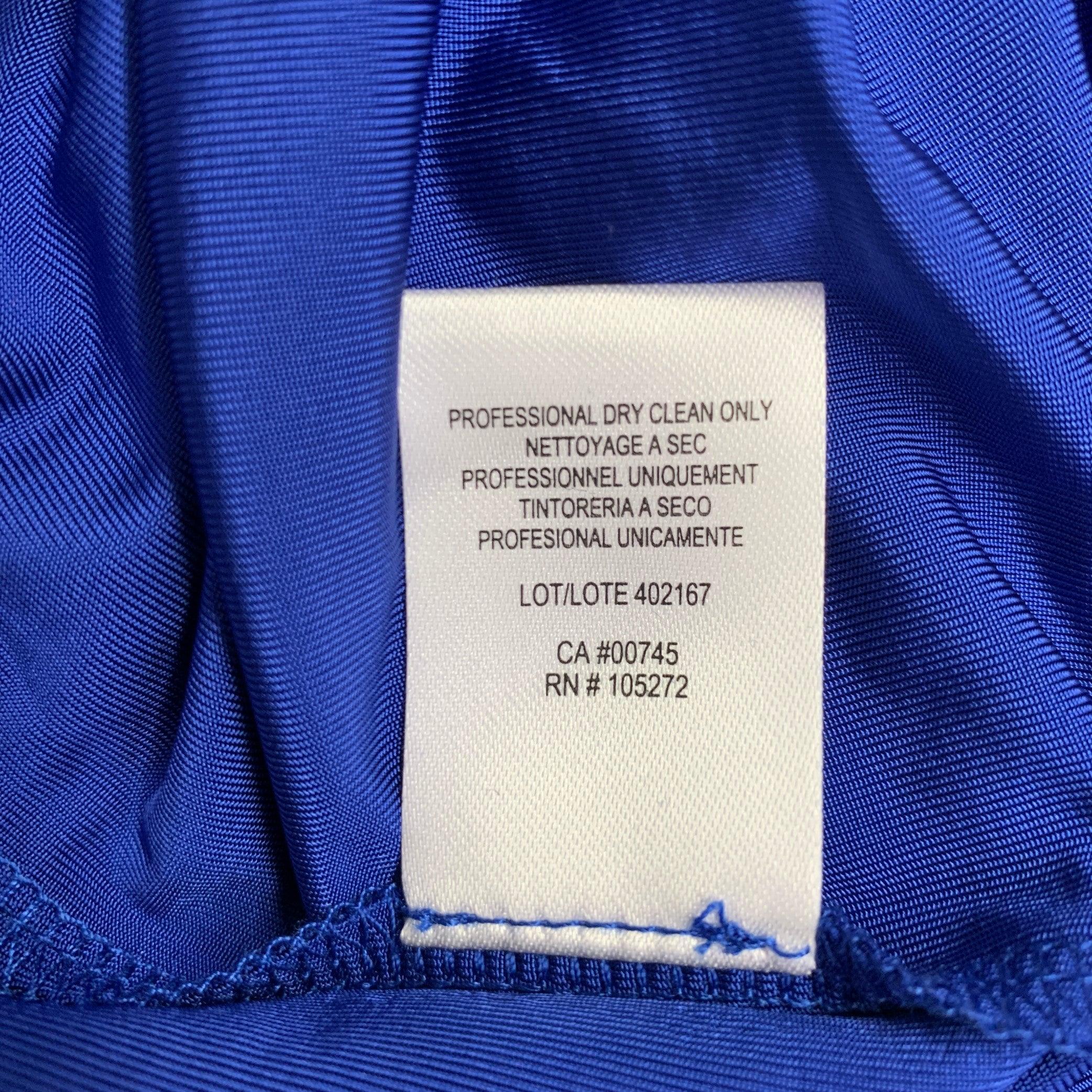 HALSTON Size 0 Blue Cobalt Ruched Halter Long Evening Gown For Sale 3
