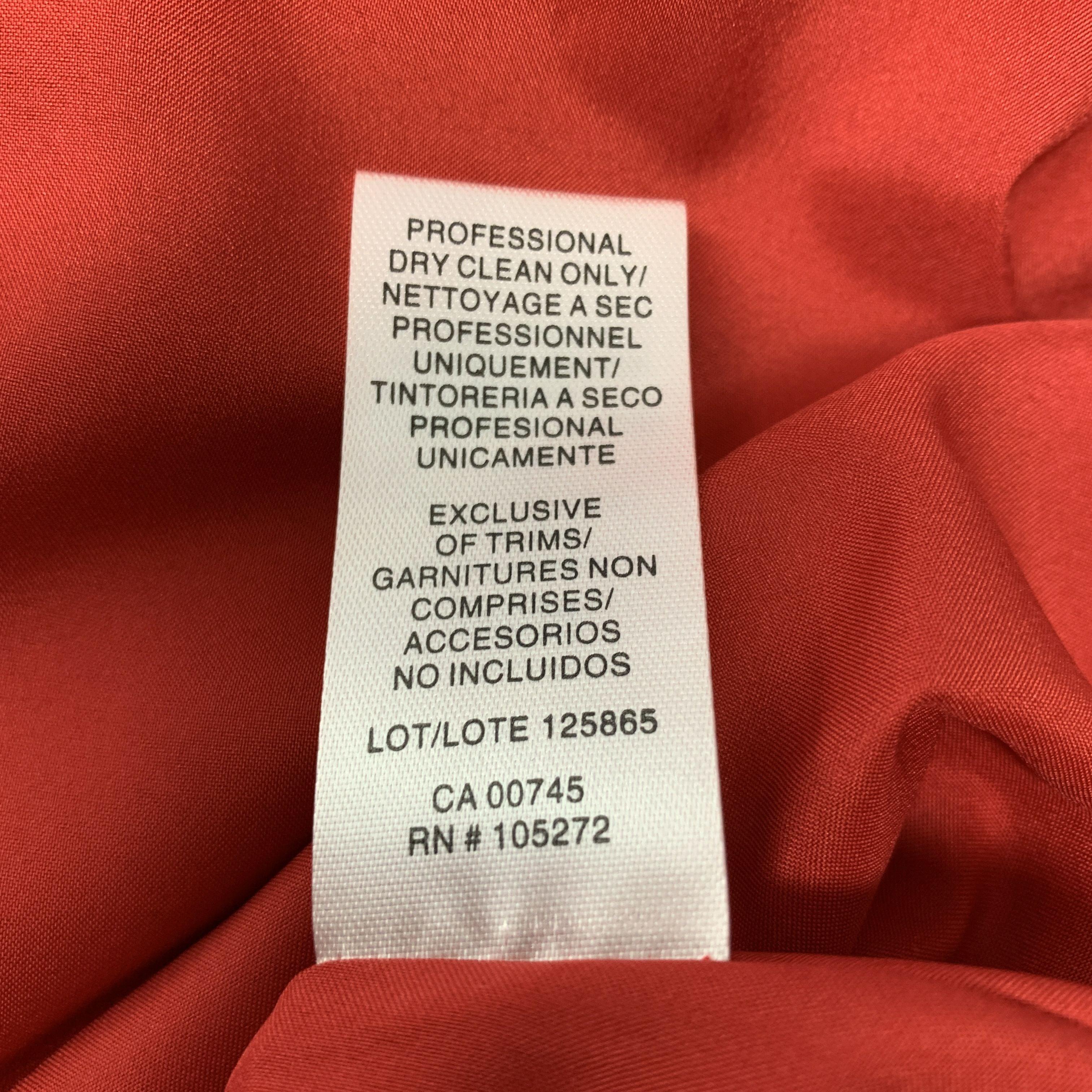 HALSTON Robe longue dos nu en soie rouge taille 10 6