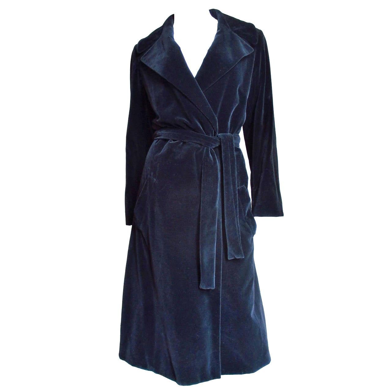Halston Velvet Wrap Coat 1970s