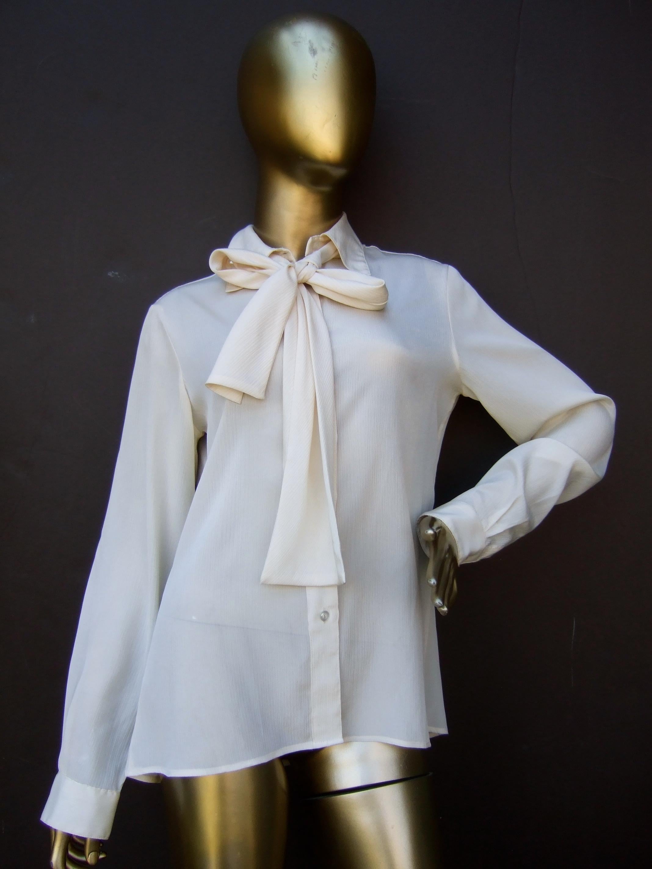 cream bow tie blouse