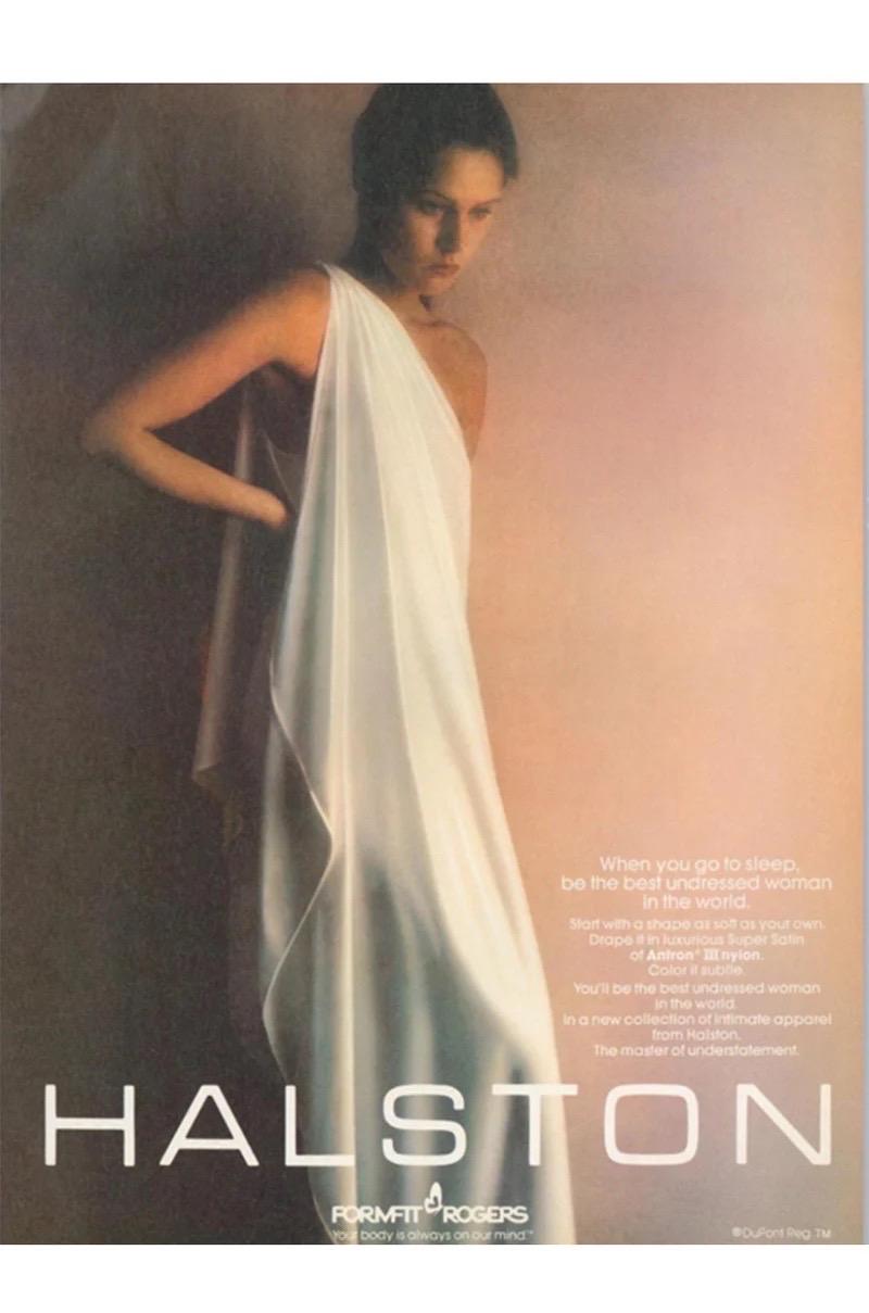 Halston White One-Shoulder Jersey Goddess Gown, Circa 1979 For Sale 1