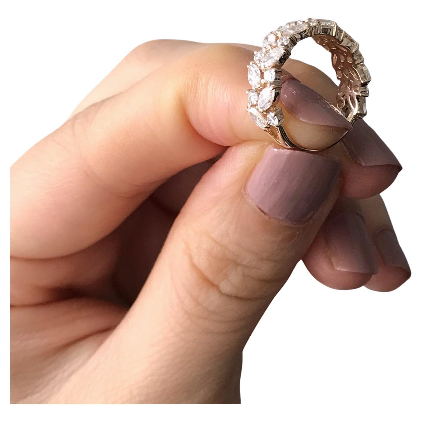 For Sale:  Halt Eternity Classic Marquise Diamond Ring