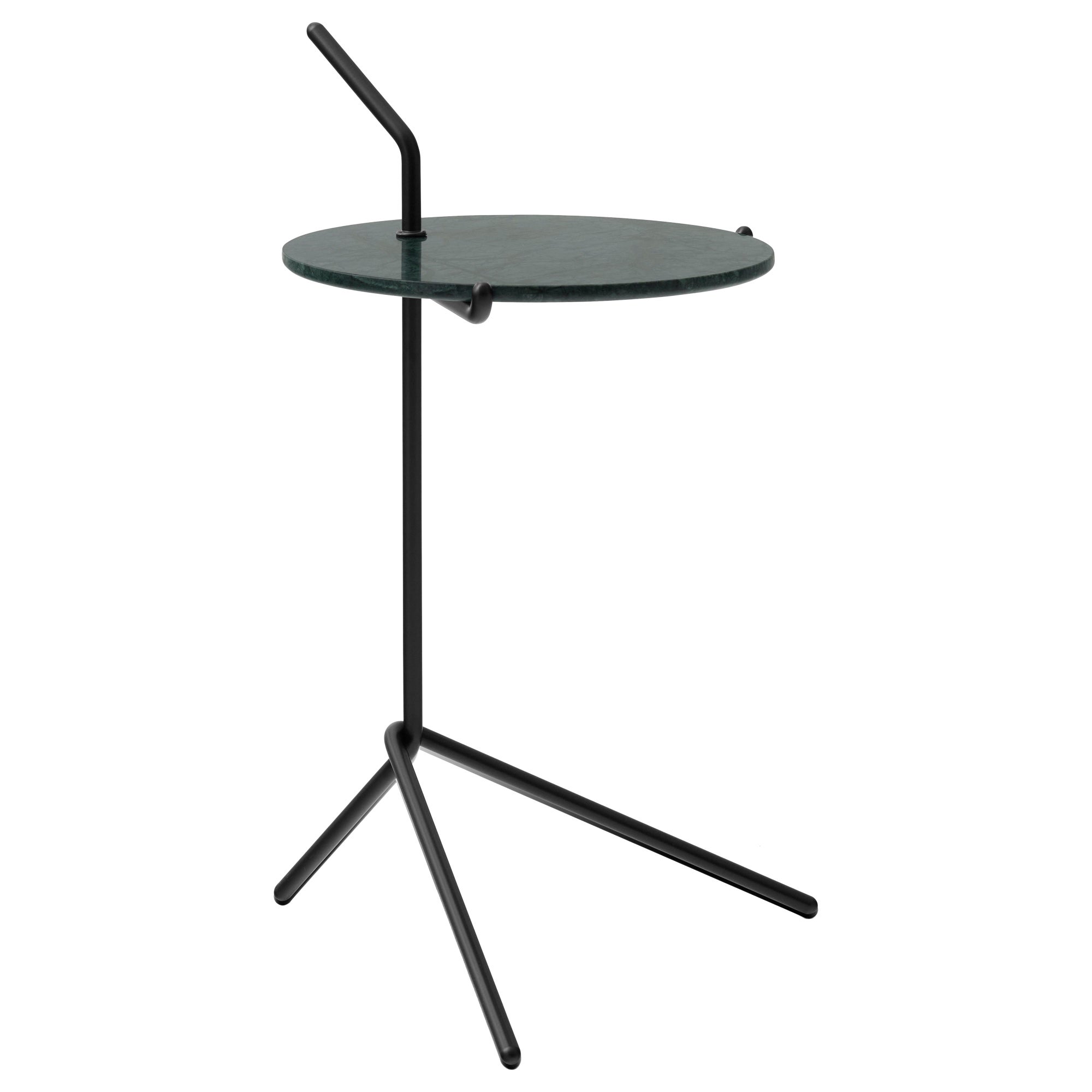 HaltenSH9 Side Table-Warm Black Steel/Marble-by Sebastian Herkner for &Tradition