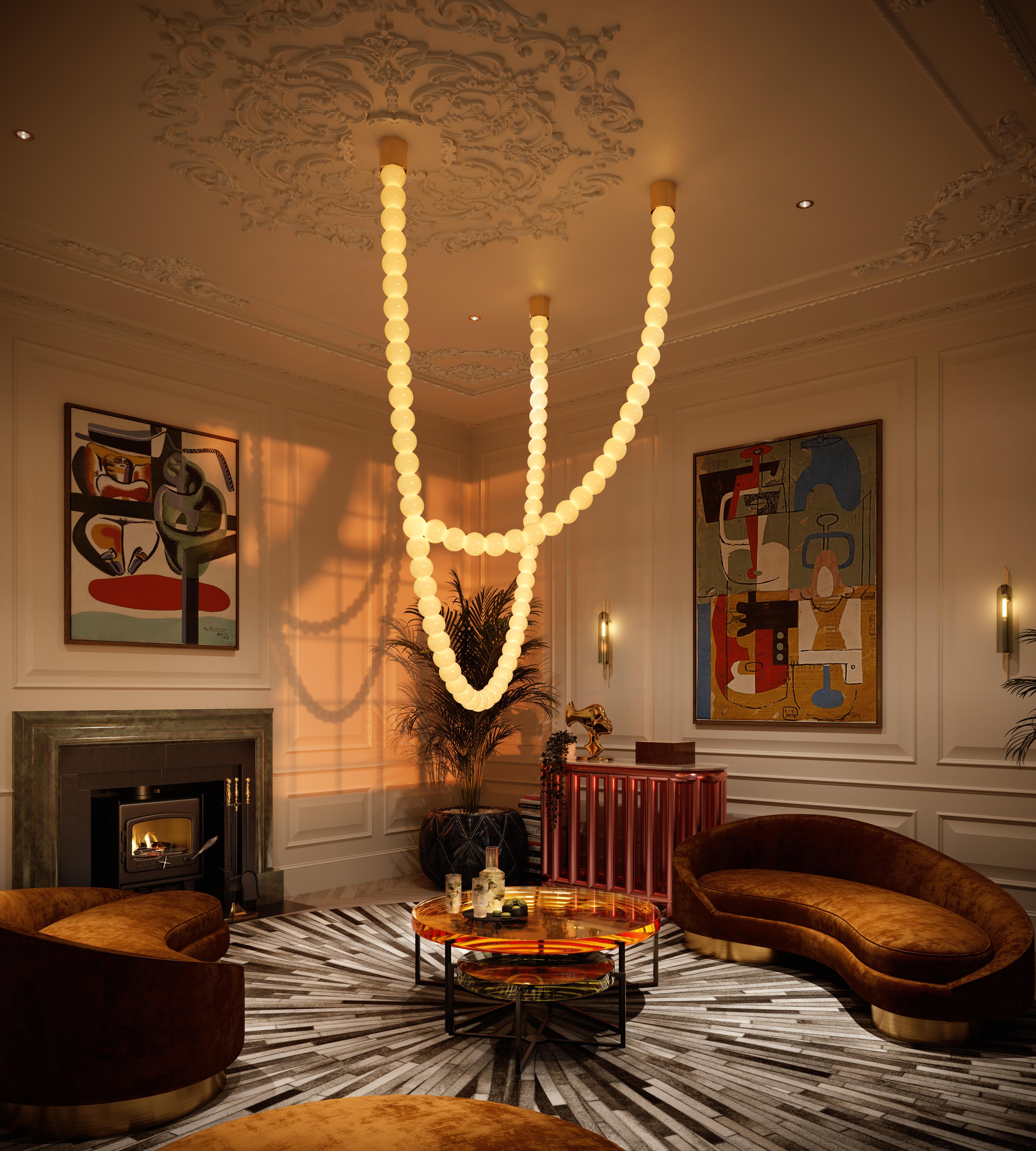 Postmoderno Lampadario Halti in vetro soffiato a mano di Cameron Design House in vendita