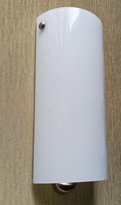 HALVE wall sconce in brass and opaline glass by Candas Design