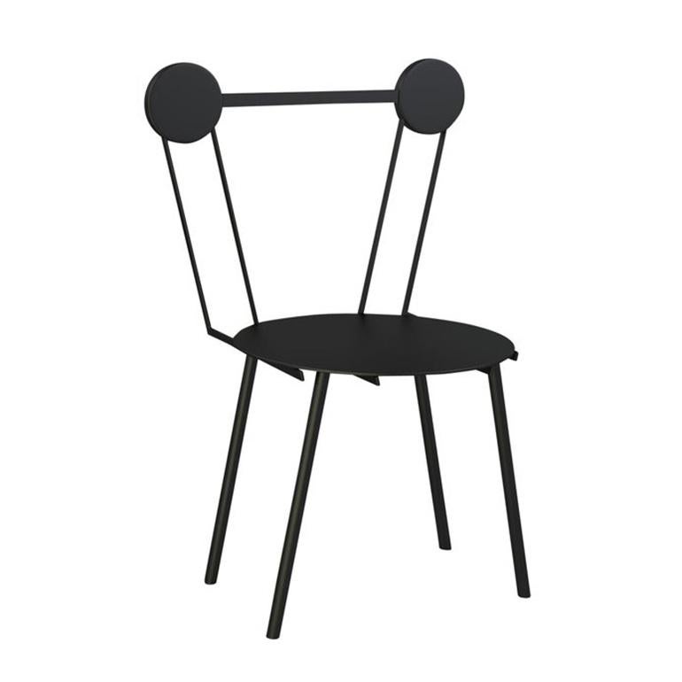 Contemporary Chair Black Haly Aluminium by Chapel Petrassi For Sale
