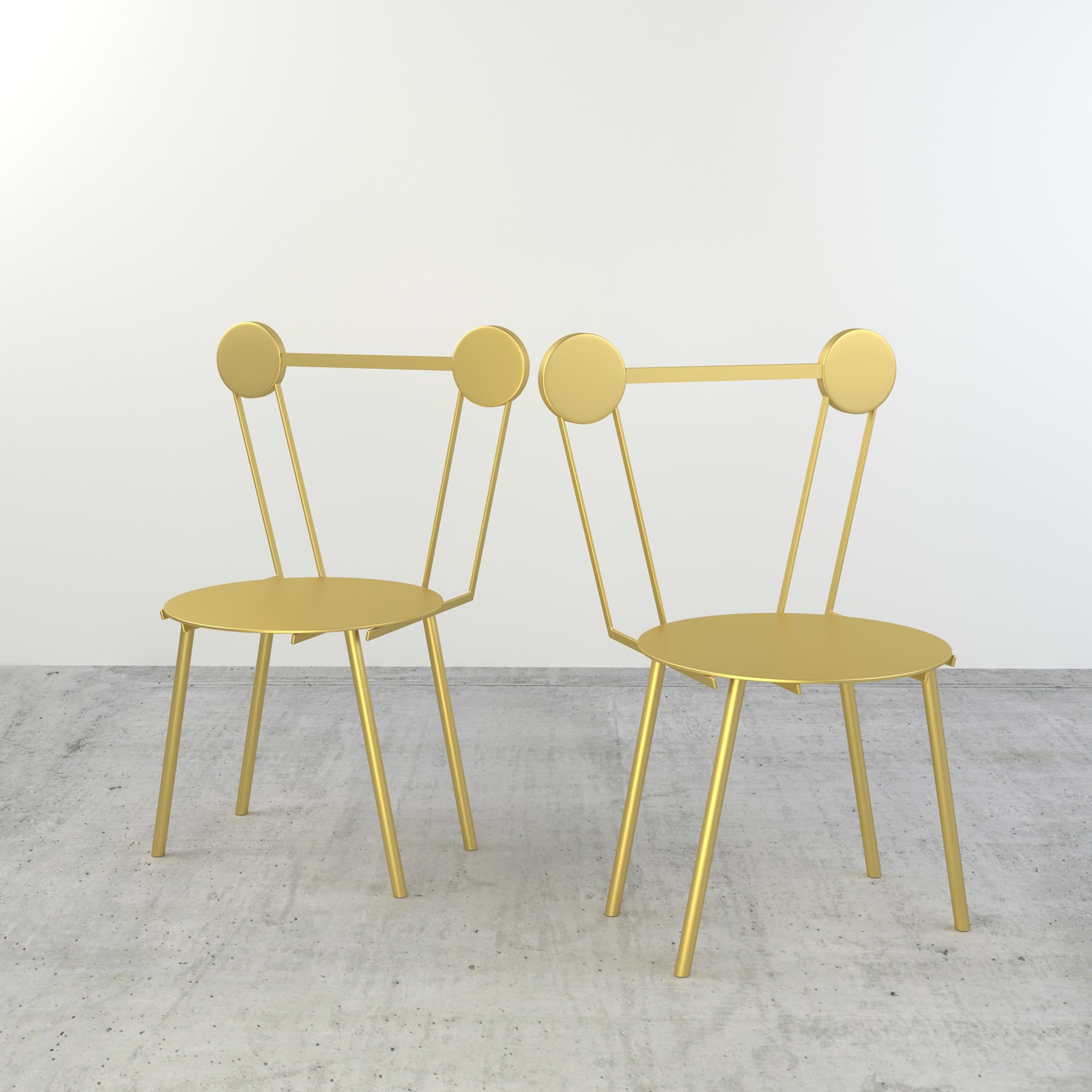 Other Contemporary Chair Gold Haly Aluminium by Chapel Petrassi For Sale