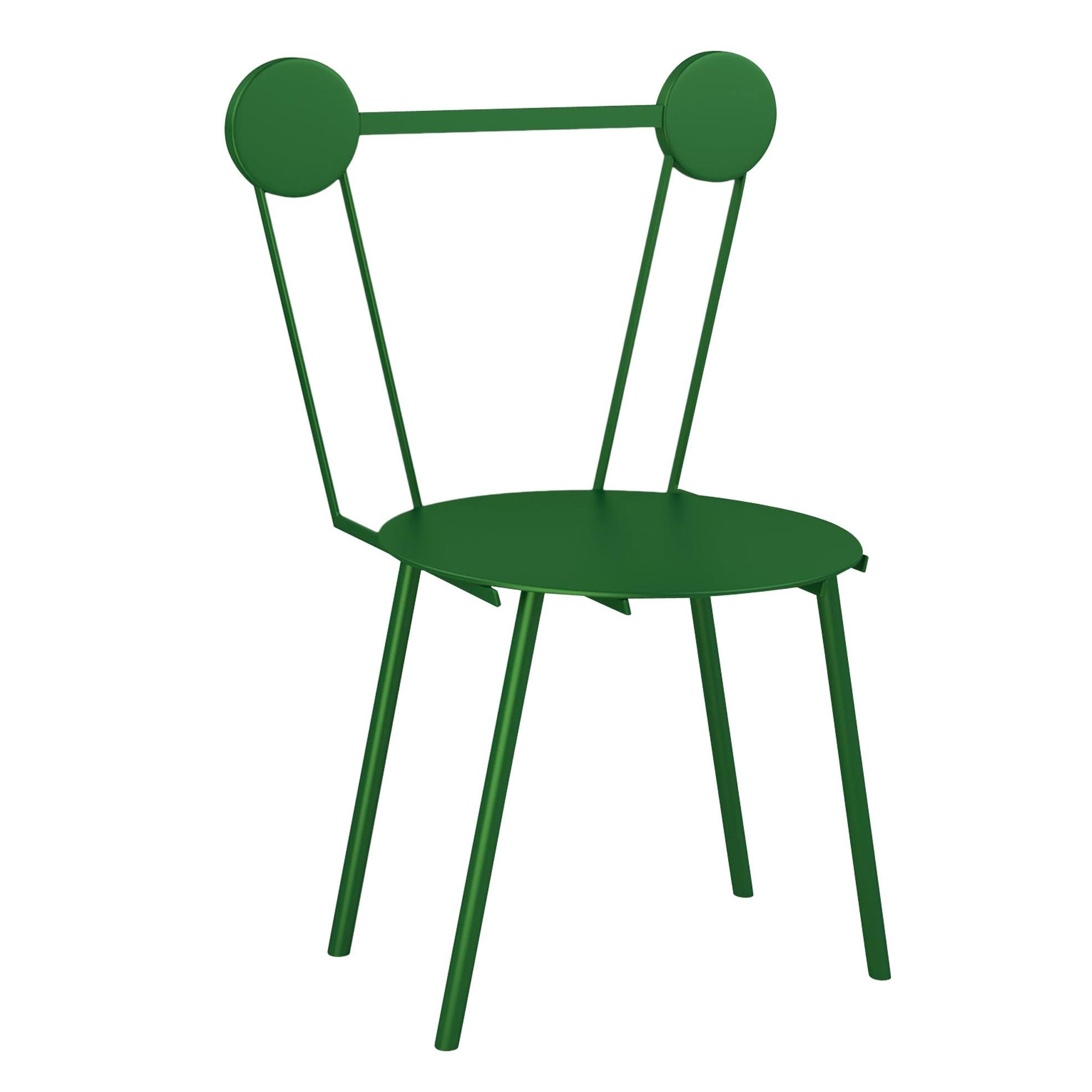 Contemporary Chair Green Haly Aluminium by Chapel Petrassi For Sale