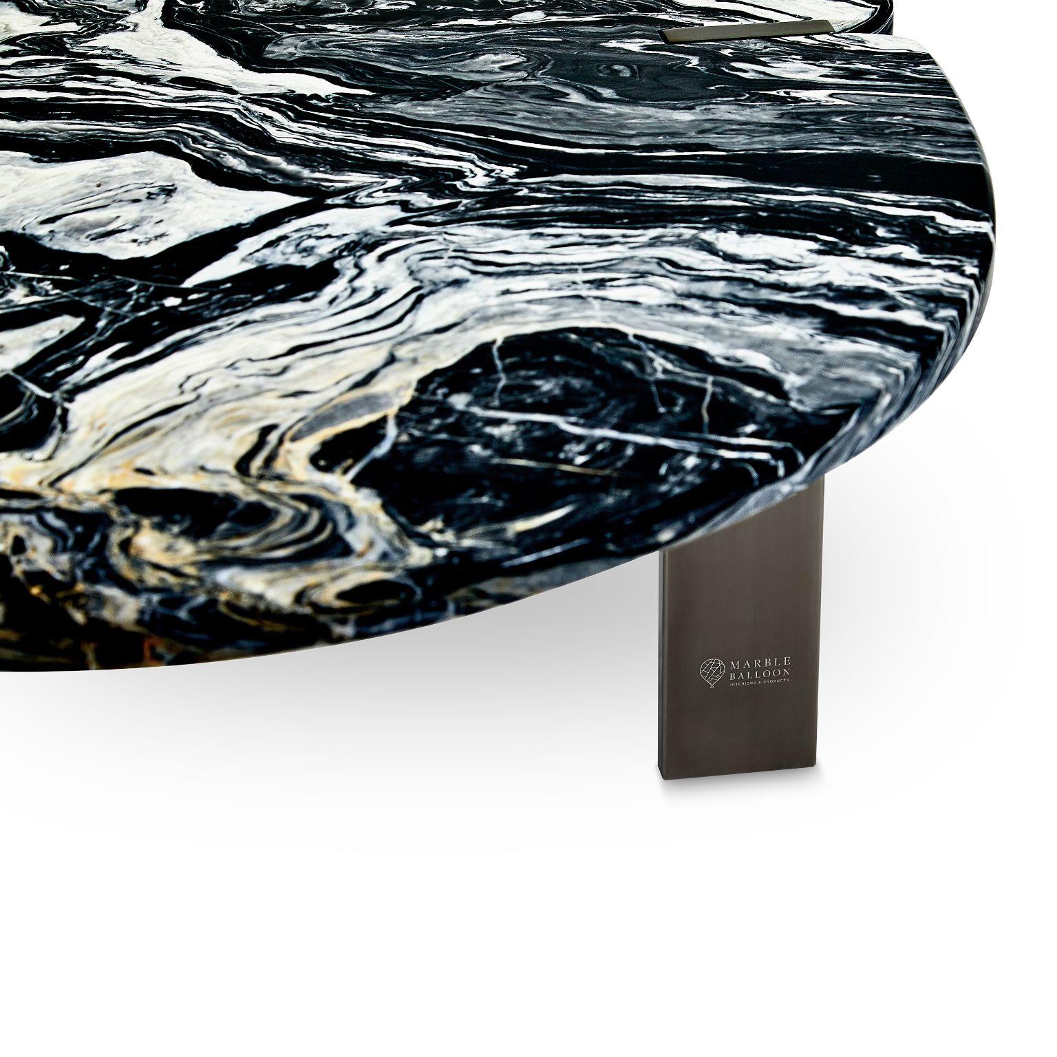 Modern Halys Coffee Table Black by Marble Balloon