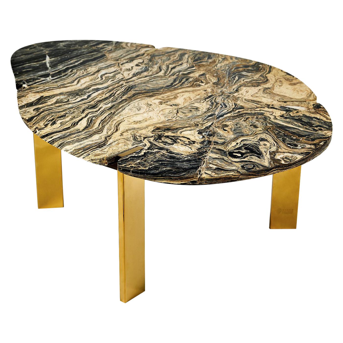 Halys Coffee Table Gold by Marble Balloon For Sale
