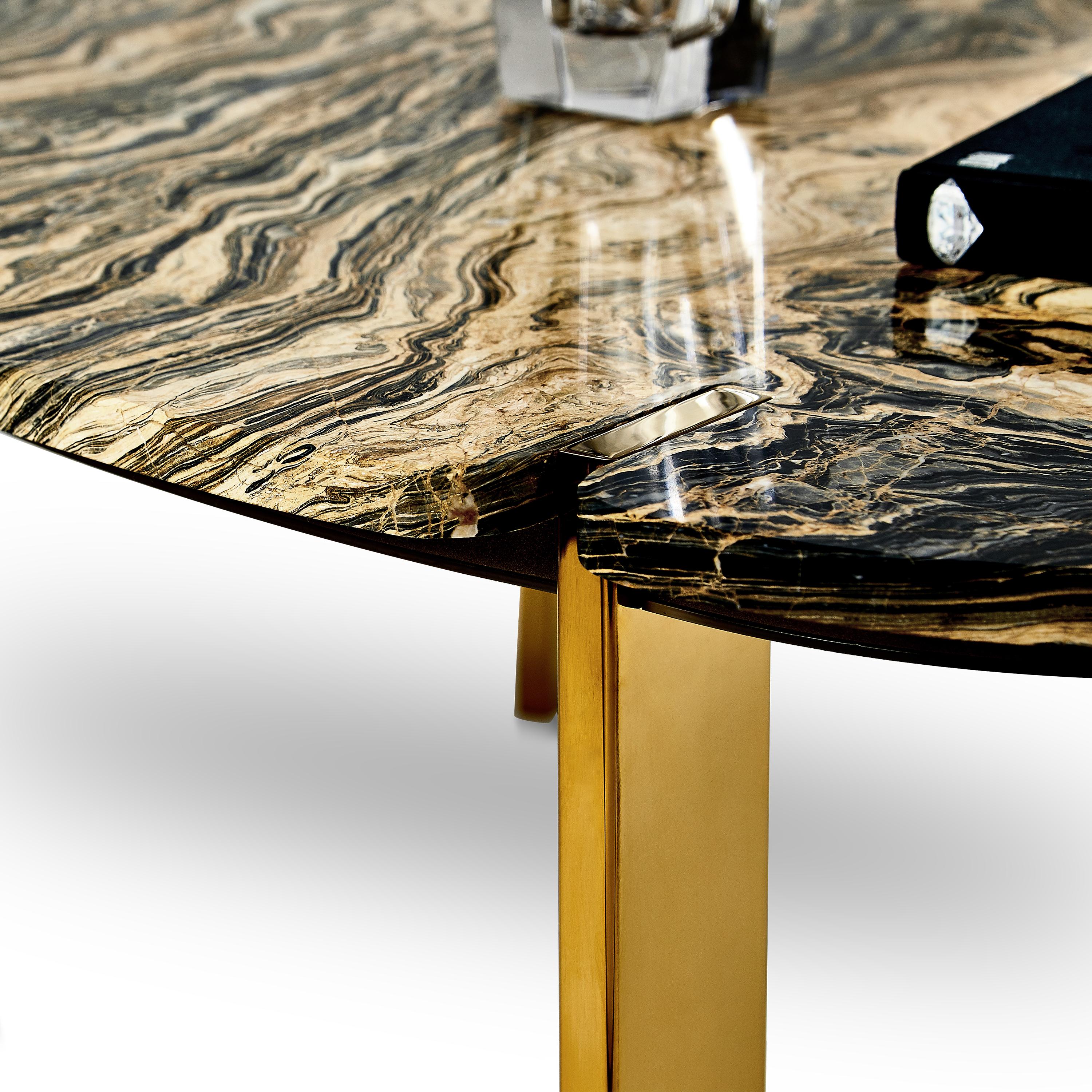 Contemporary Halys Coffee Table - Gold For Sale