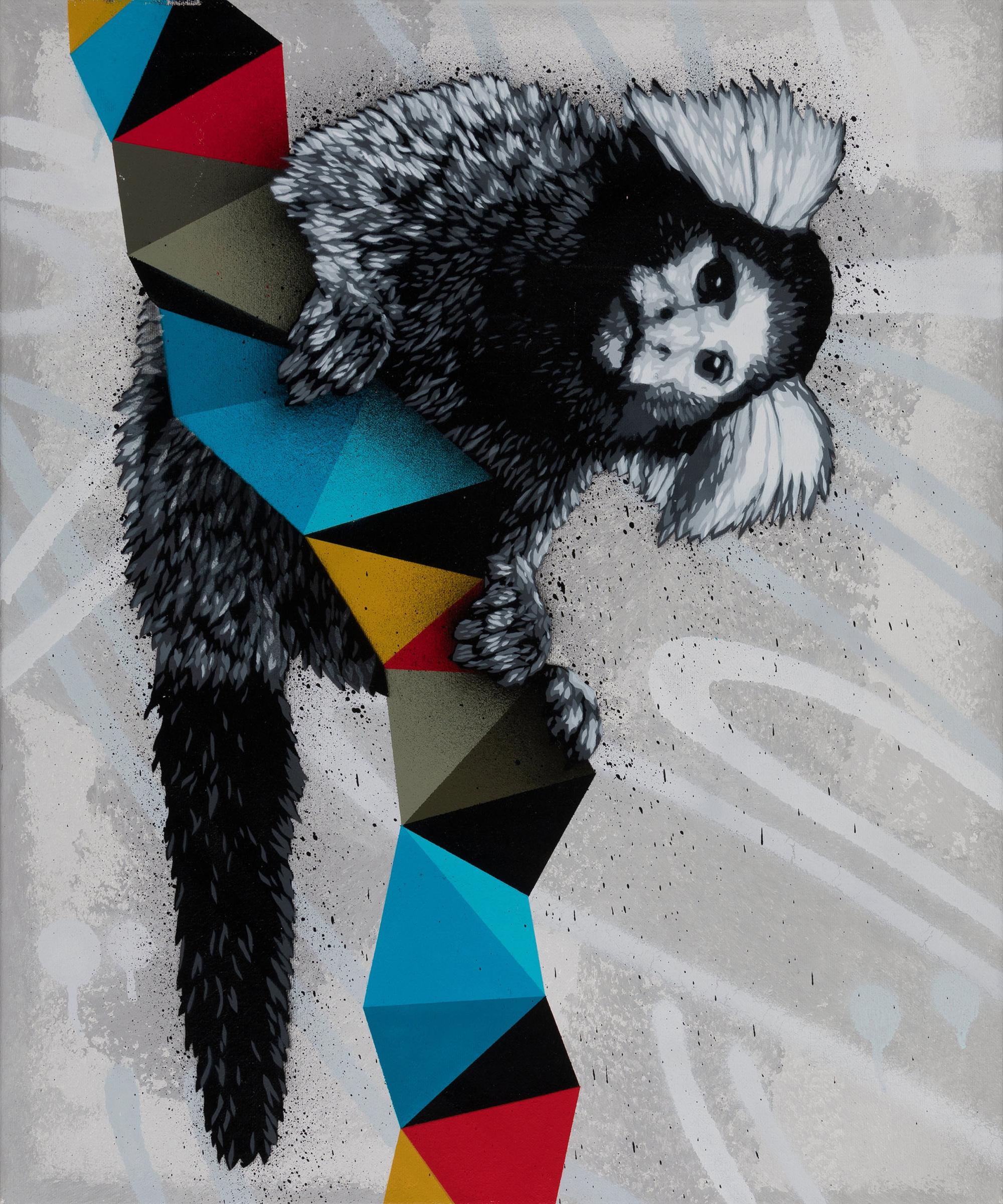 Animal Painting di Hama Woods - Alive (acrilico e vernice spray su tela)
