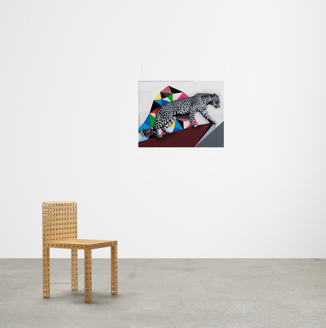 La marche du léopard - Art urbain Painting par Hama Woods