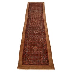 Hamadan Antique Camel-Hair runner, Beige Red Blue