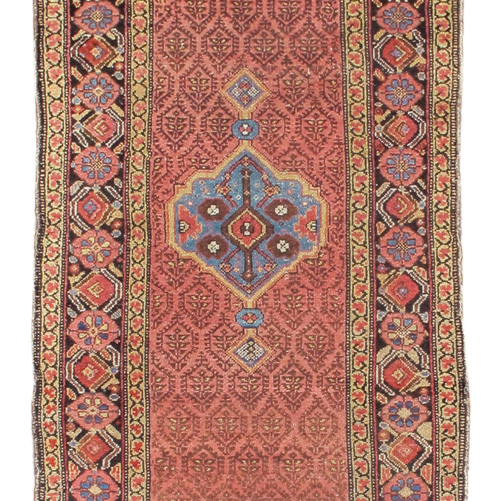 Hand-Knotted Hamadan Runner, c. 1900 For Sale
