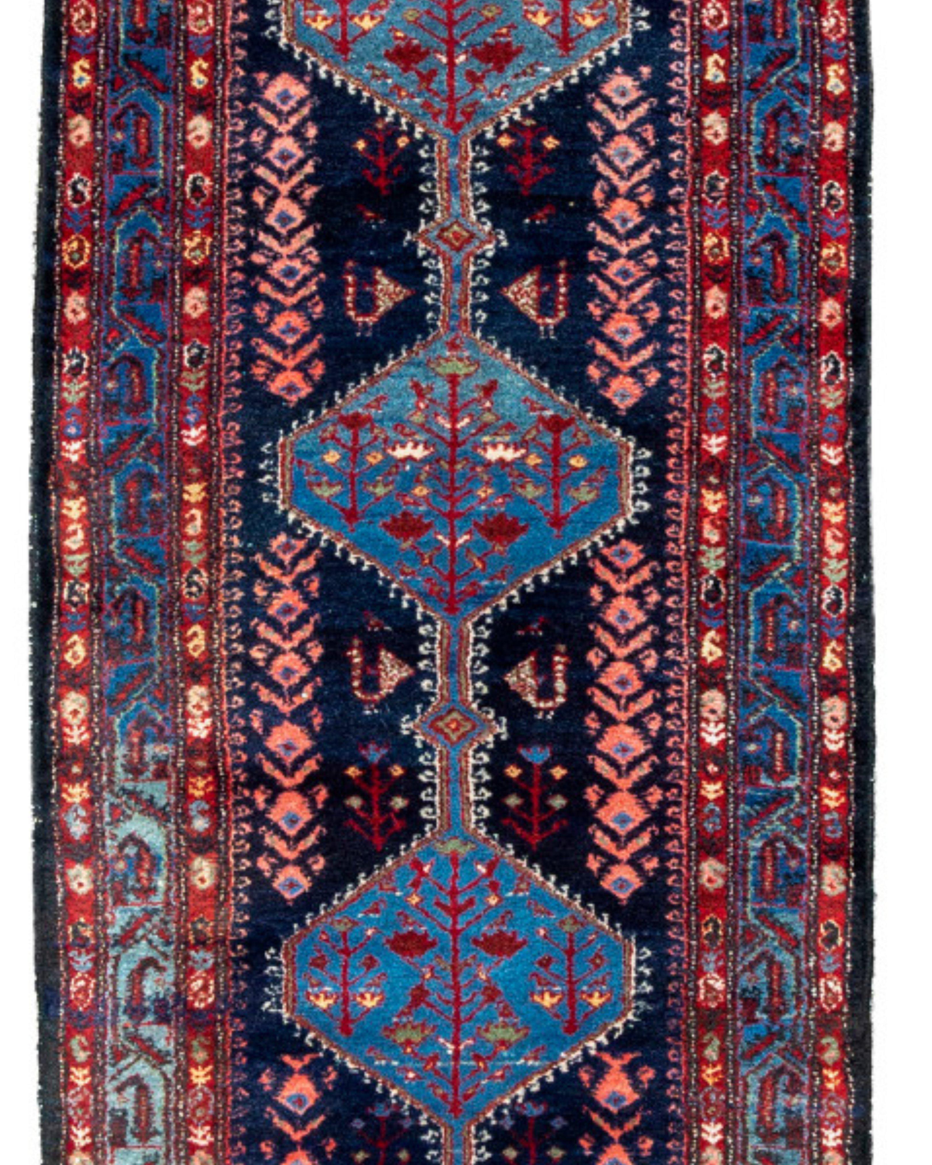 Hand-Knotted Antique Persian Hamadan Runner, Early 20th Century For Sale