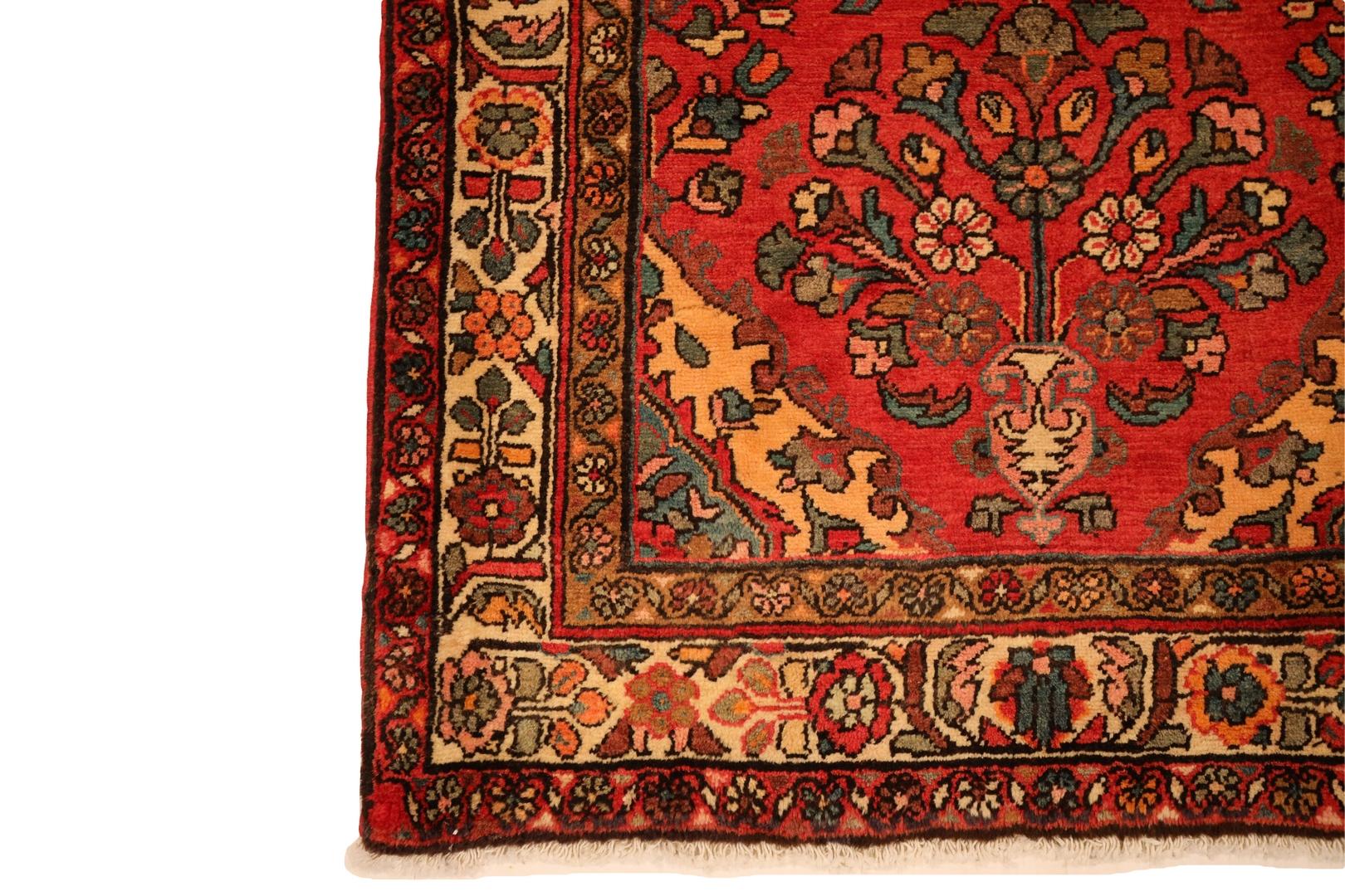 Introducing our captivating Hamadan Runner, a harmonious blend of traditional allure and timeless elegance. This exquisite rug boasts a radiant red background that forms the perfect backdrop for its artistic composition.

At the heart of this