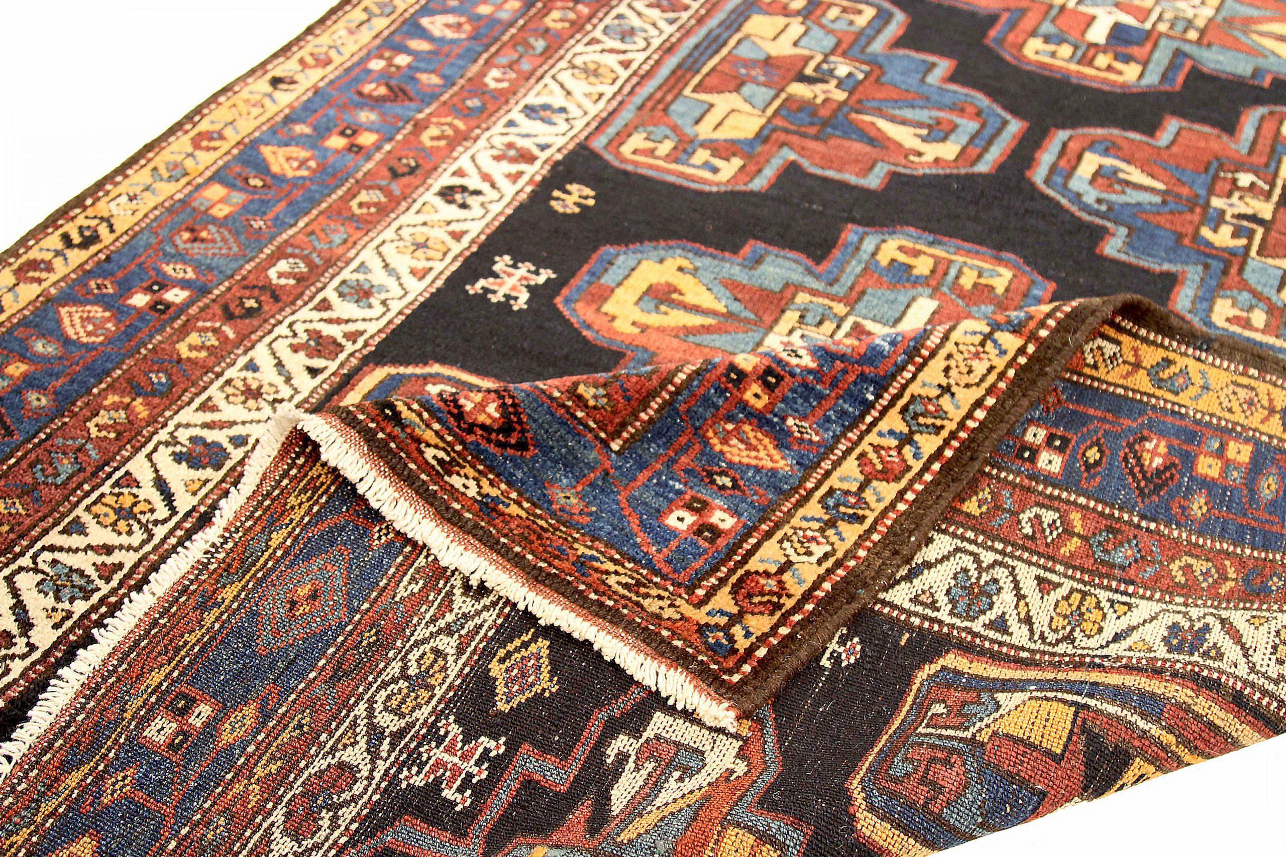 Persischer Hamadan Kleiner Teppich CIRCA 1910 - Wolle Blau Marineblau Rot Gelb 71248 im Zustand „Hervorragend“ im Angebot in Dallas, TX