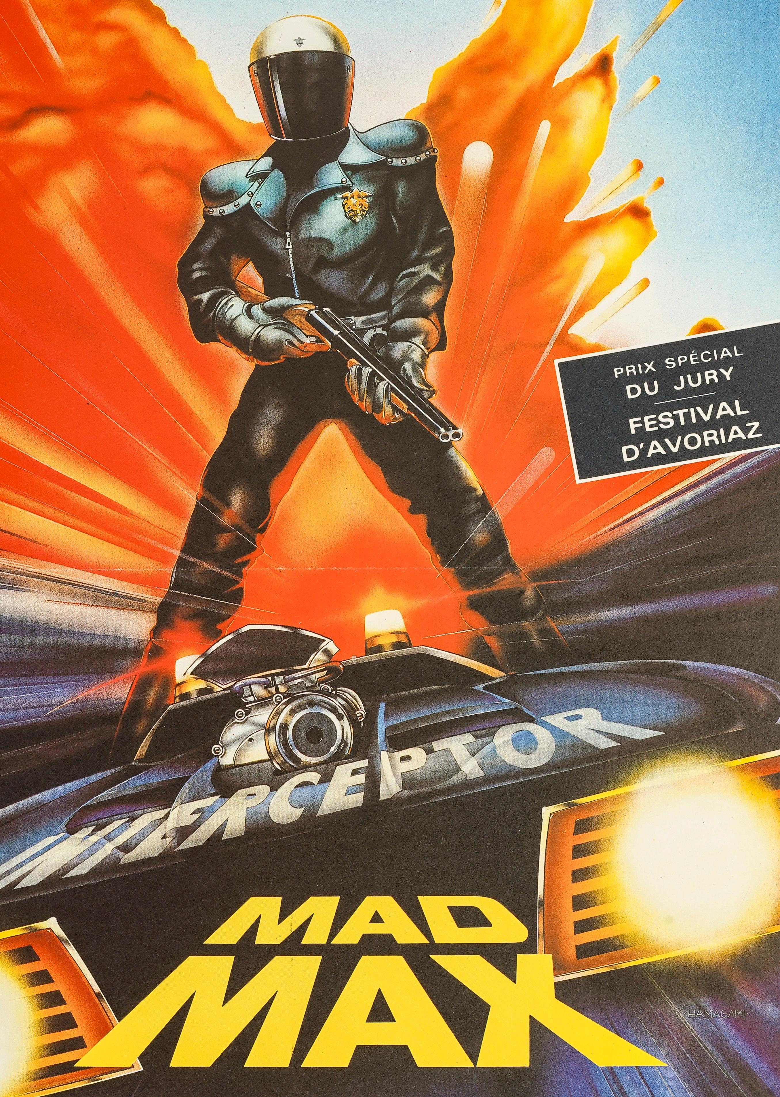French Hamagami, Original Movie Poster, Mad Max, Science fiction, Mel Gibson, 1979 For Sale