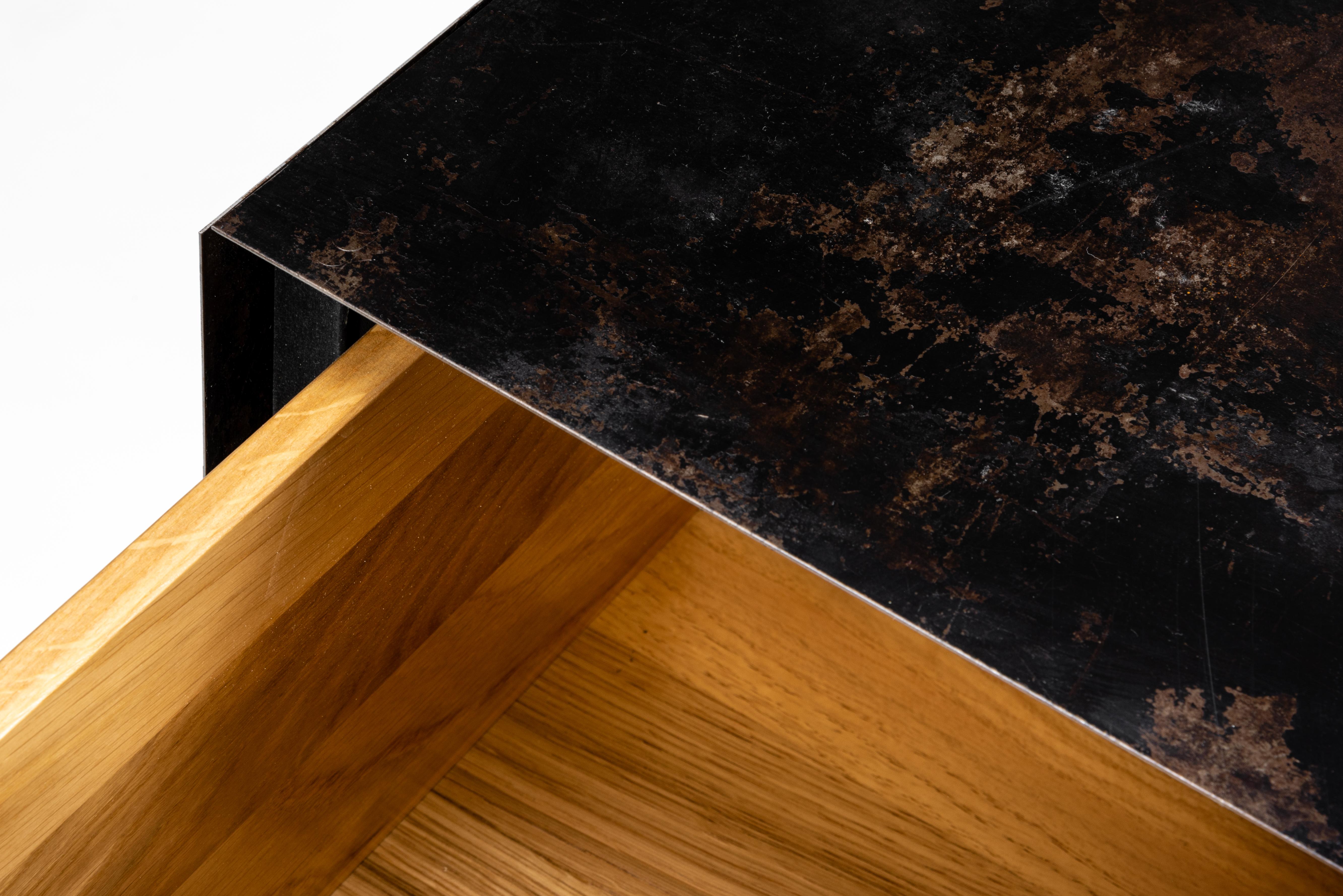 Comò Hamburg in MDF, impiallacciato Oak, metallo e cemento di Heilig Objects In condizioni Nuovo in vendita a Geneve, CH