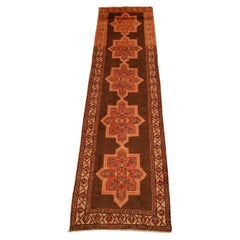 Tapis de couloir semi-ancien lavé à l'ancienne Hamedan - 3'3" x 12'11"