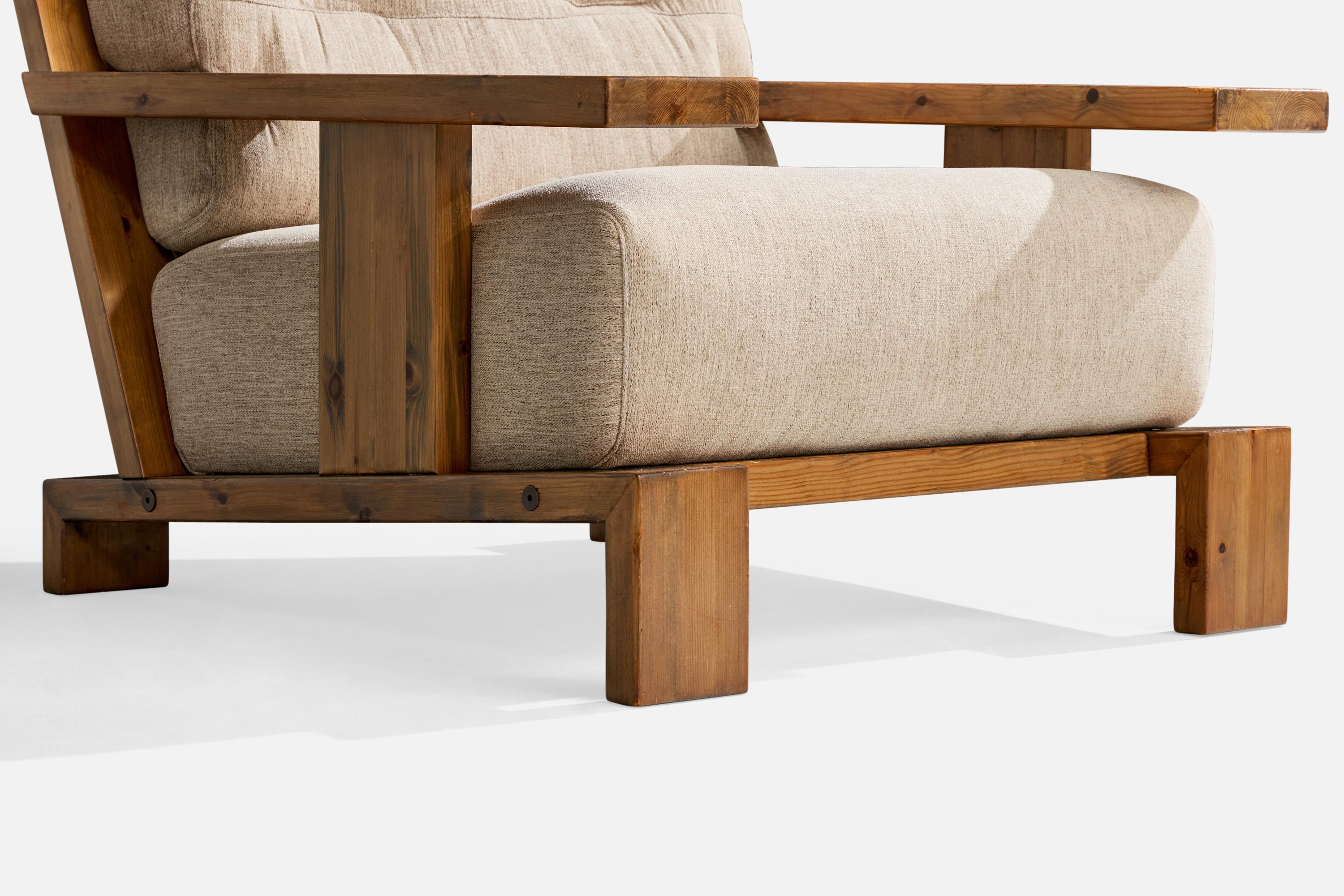 Finlandais Hämeen Kalustaja Ky, chaises longues, pin, tissu, Finlande, années 1970 en vente