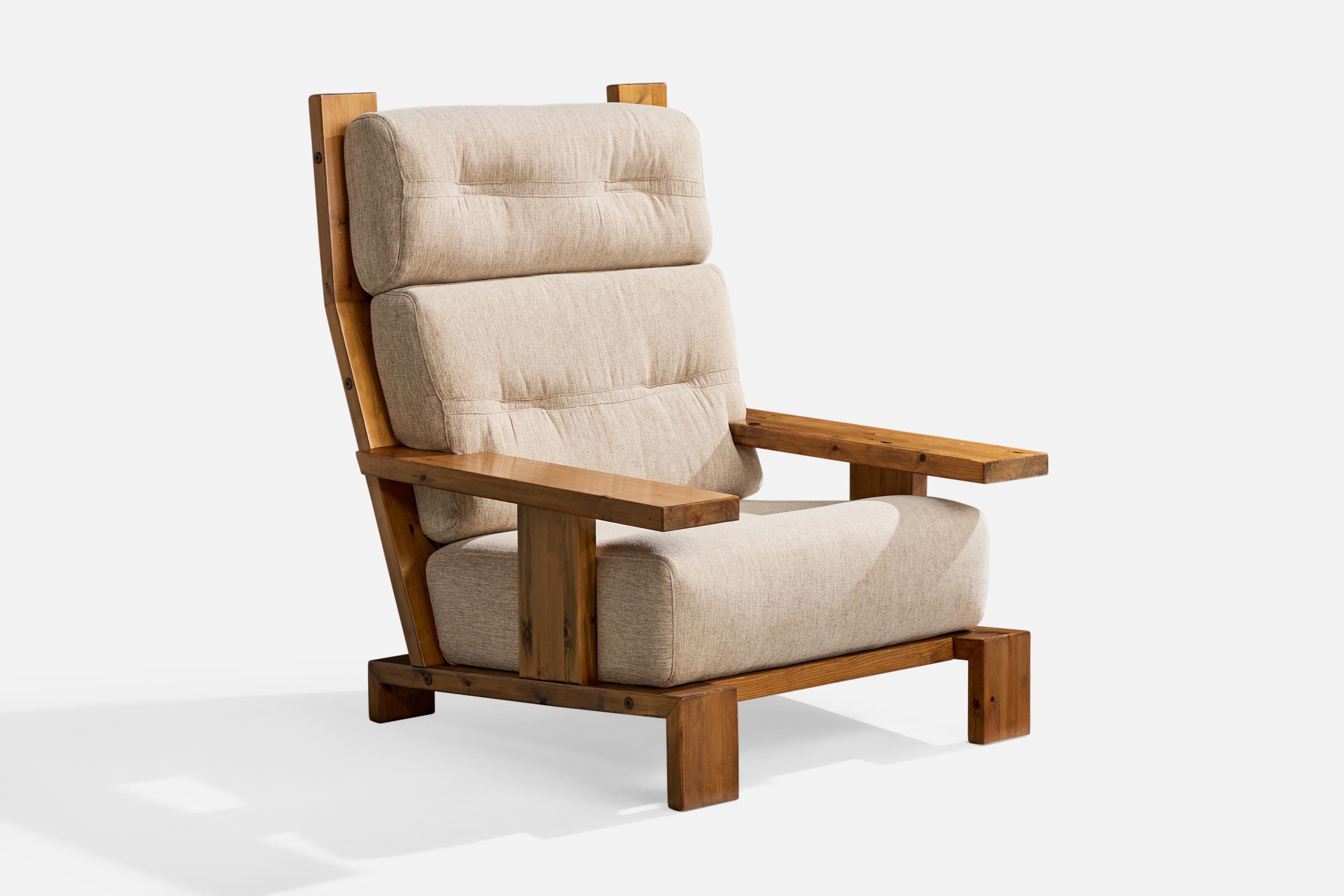 Hämeen Kalustaja Ky, chaises longues, pin, tissu, Finlande, années 1970 en vente 1