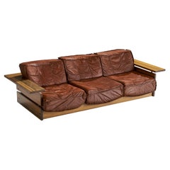 Hämeen Kalustaja, Sofa, Kiefer, Leder, Finnland, 1970er