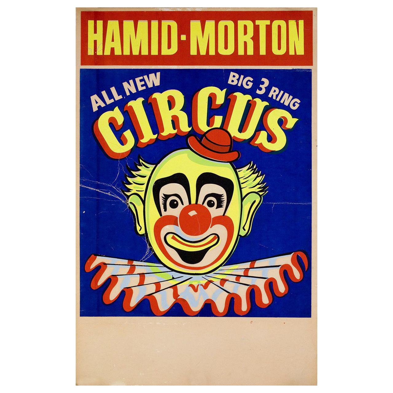 "Hamid-Morton Circus" 1950s U.S. Window Card Poster For Sale