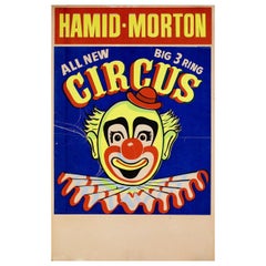 Vintage "Hamid-Morton Circus" 1950s U.S. Window Card Poster