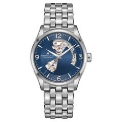 Hamiltom Jazzmaster Steel Open Heart Blue Dial Automatic Mens Watch H32705141