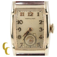 Hamilton 10k Gold Filled Wristwatch with Brown Leather Band, 21mm