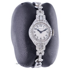 Hamilton 14 Karat Solid White Gold Ladies Dress Watch with Original Dial, 1940s