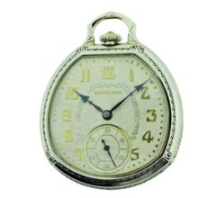 Hamilton 14 Karat White Gold Filled Pocket Watch