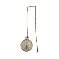 Hamilton 14K Gold 44.6mm Pocket Watch, Grade 917, with 9K Gold Chain