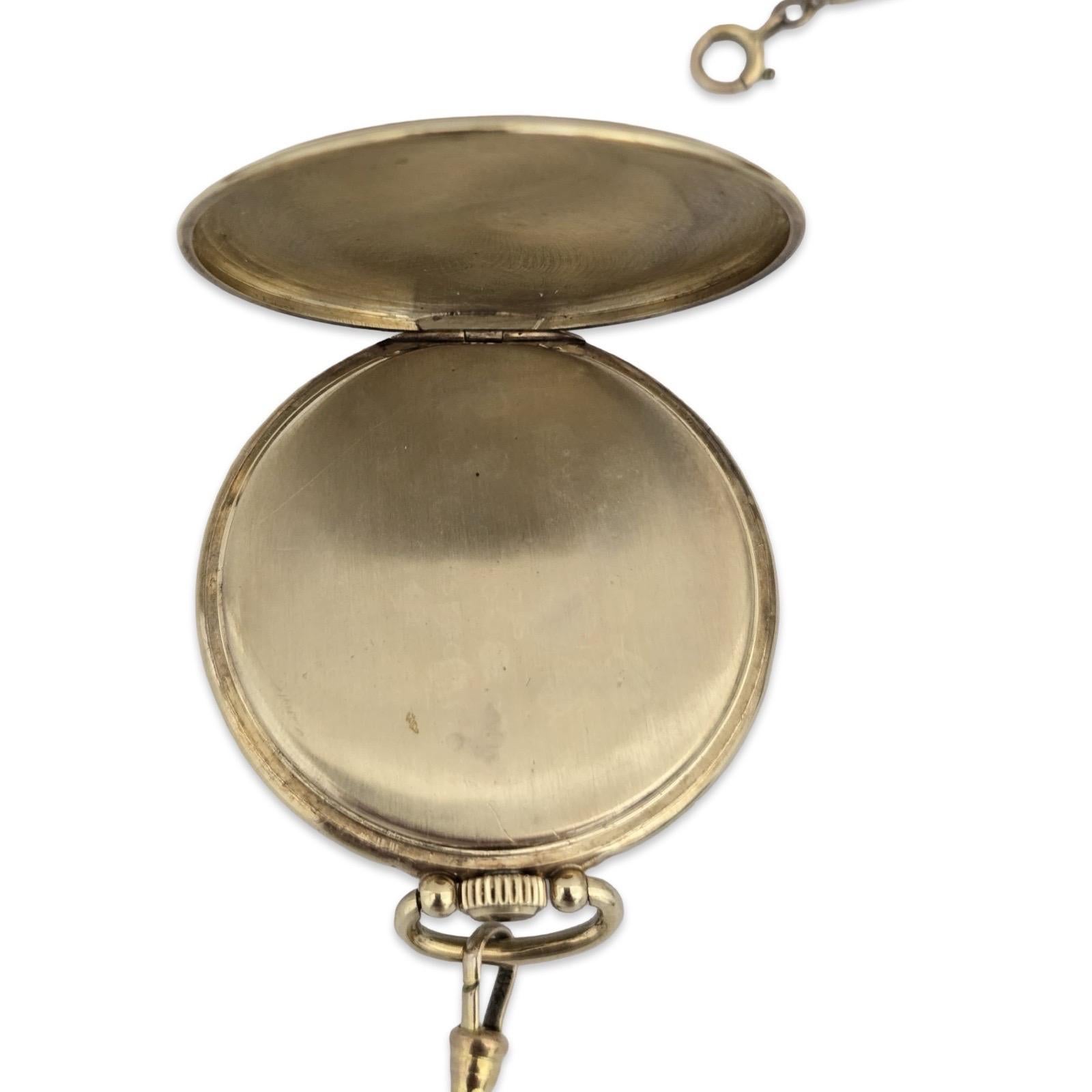 Orologio da tasca Hamilton in oro 14K da 44,6 mm, grado 917, con catena in oro 9K in vendita 2