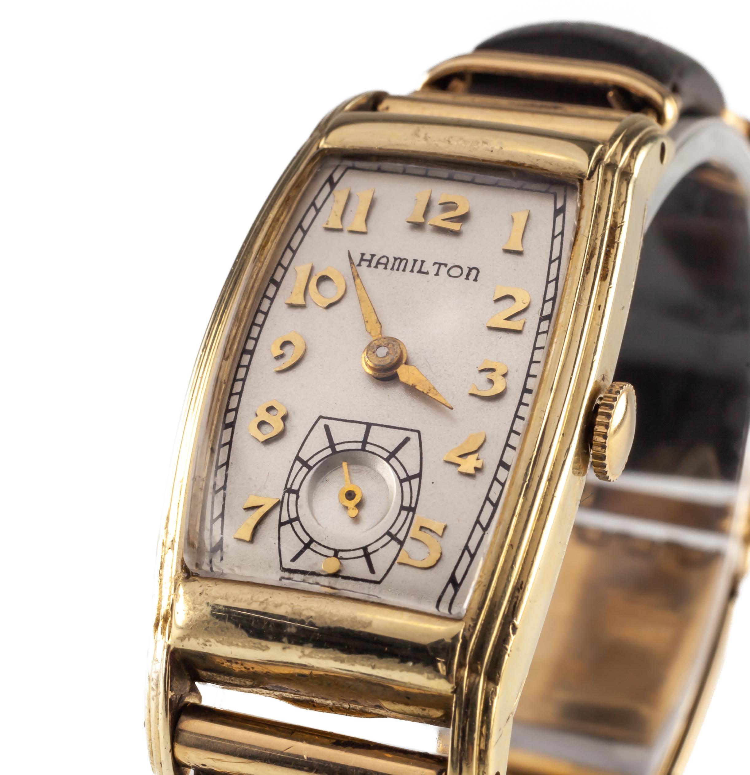 hamilton 14k gold watch vintage