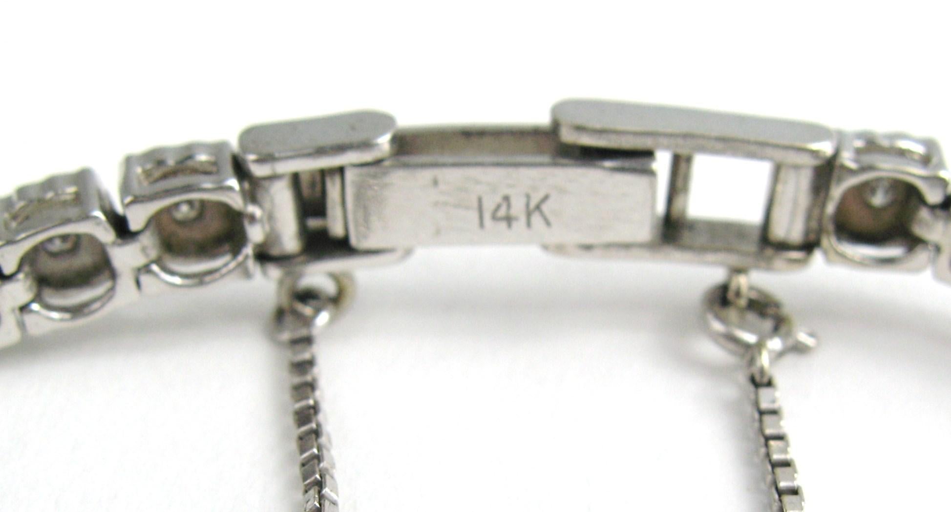 Oval Cut Hamilton 14 Karat White Gold Diamond Dress Watch 17 Jewels, 1950s