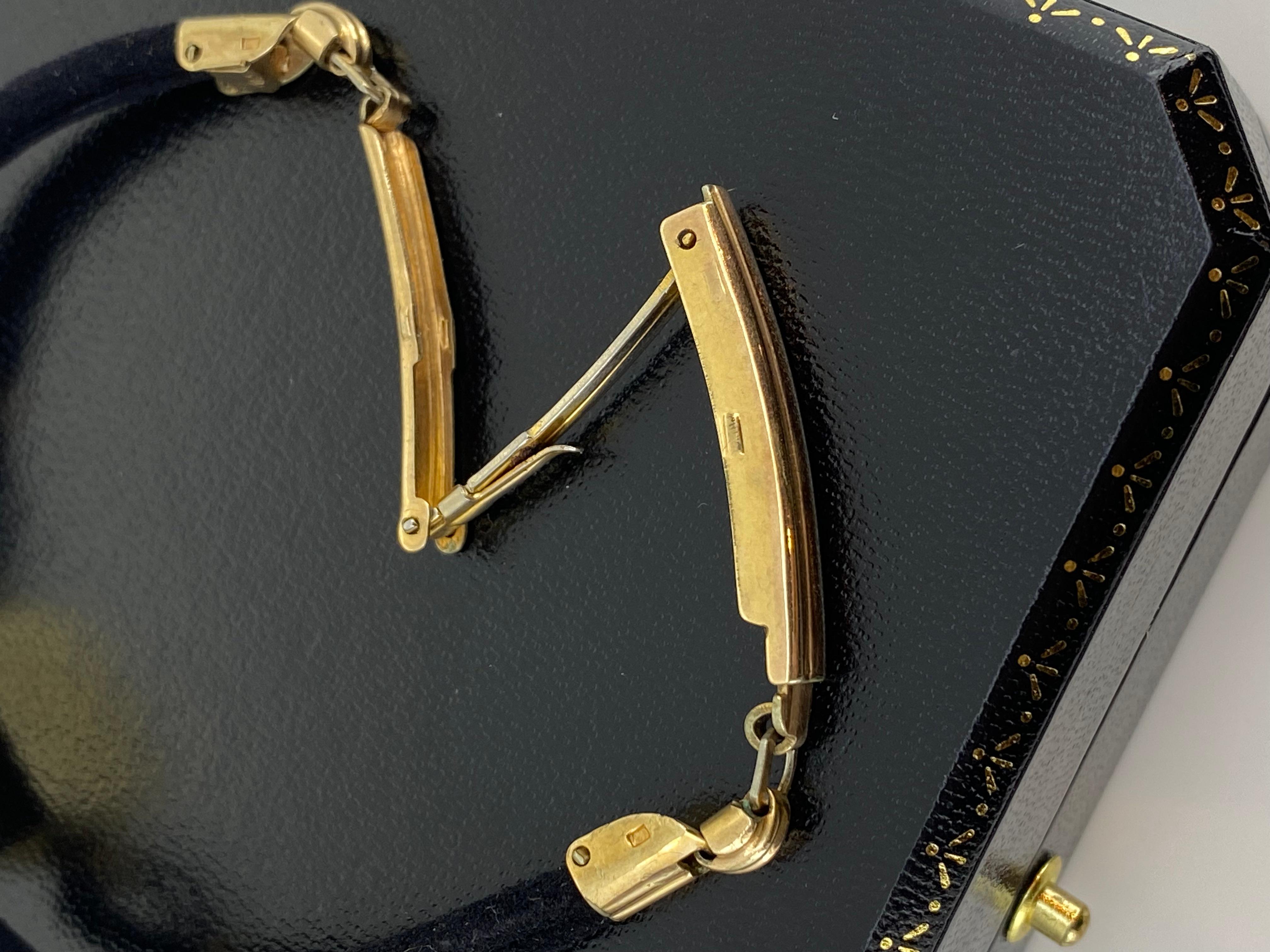 Hamilton 14K Yellow Gold Rectangle Retro c1950's Manual Ladies' Cocktail Watch For Sale 4