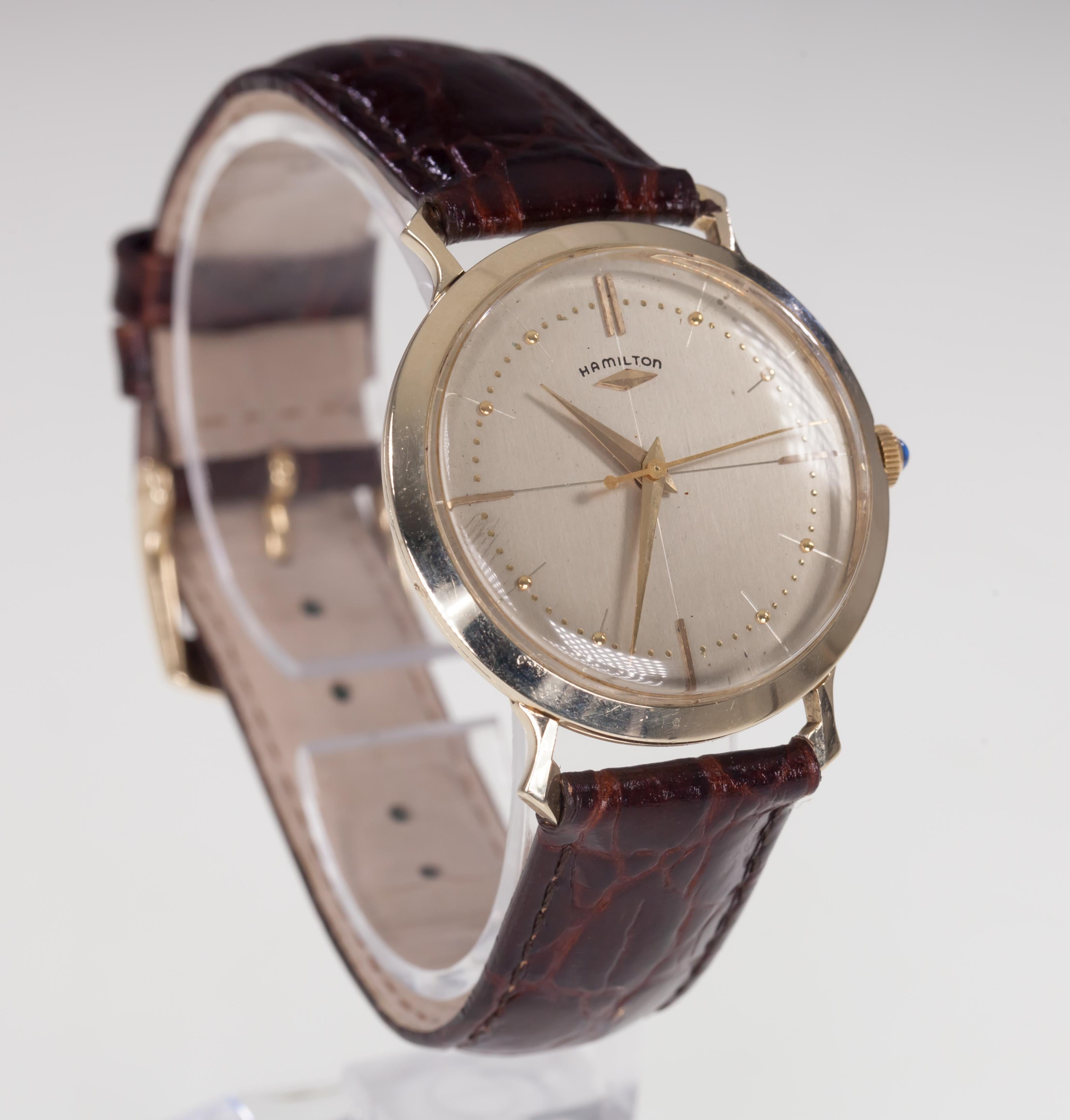 hamilton 14k gold watch vintage men's