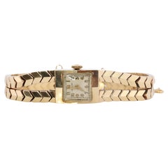 Vintage Hamilton 14k Yellow gold watch. Heavy 14k Ladies Mid-Century Mechanic watch.