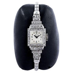 Hamilton 14 Karat Solid Gold Art Deco Ladies Diamond Dress Watch from 1940s