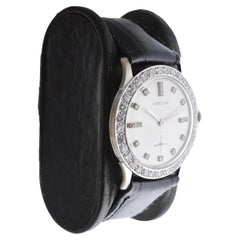 Hamilton 14Kt White Gold Dress Watch with Original Diamond Bezel 1950's