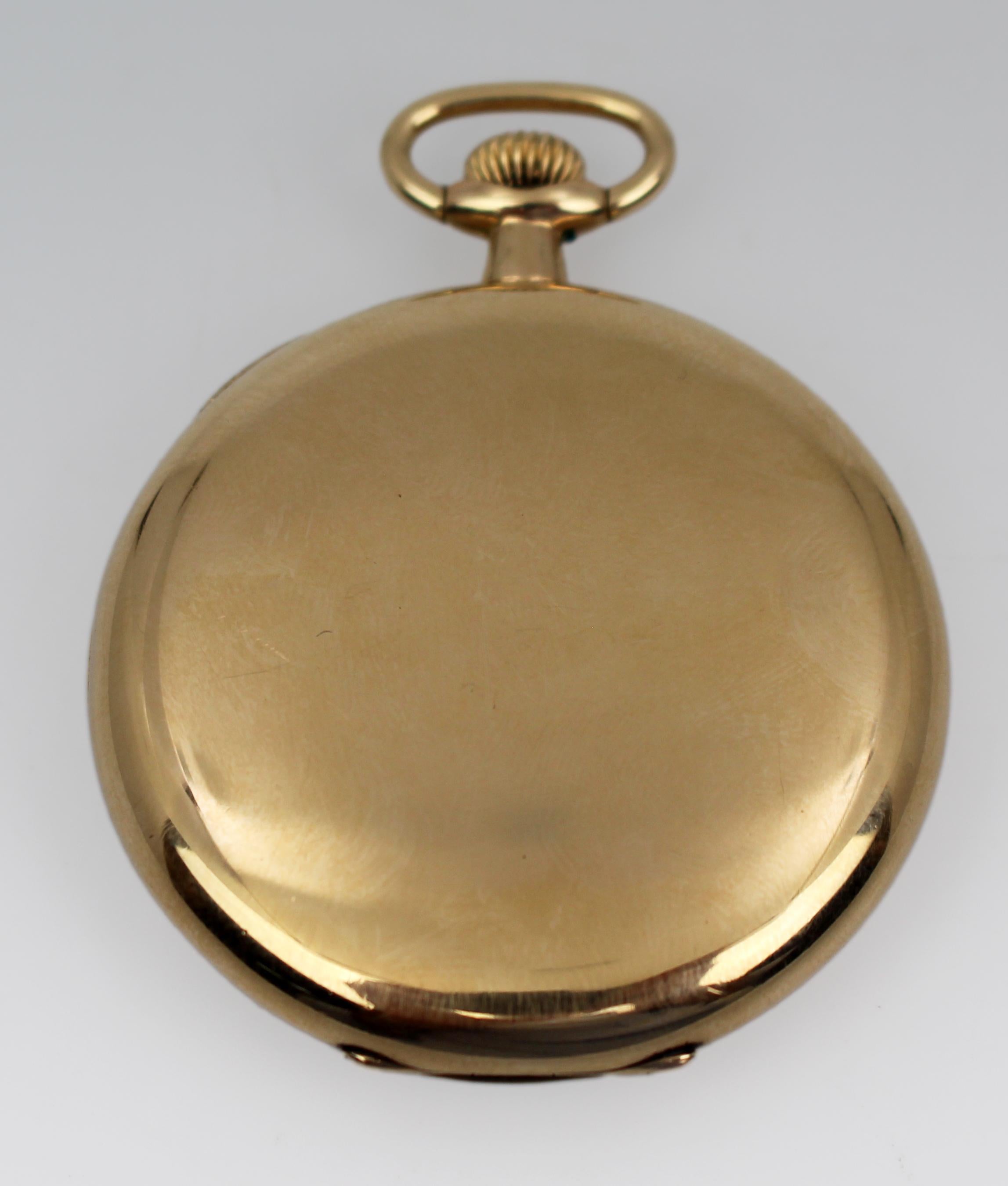 20ième siècle Montre de poche Hamilton 17 Jewell Full Hunter, c.C. 1925 - Boîtier doré en vente